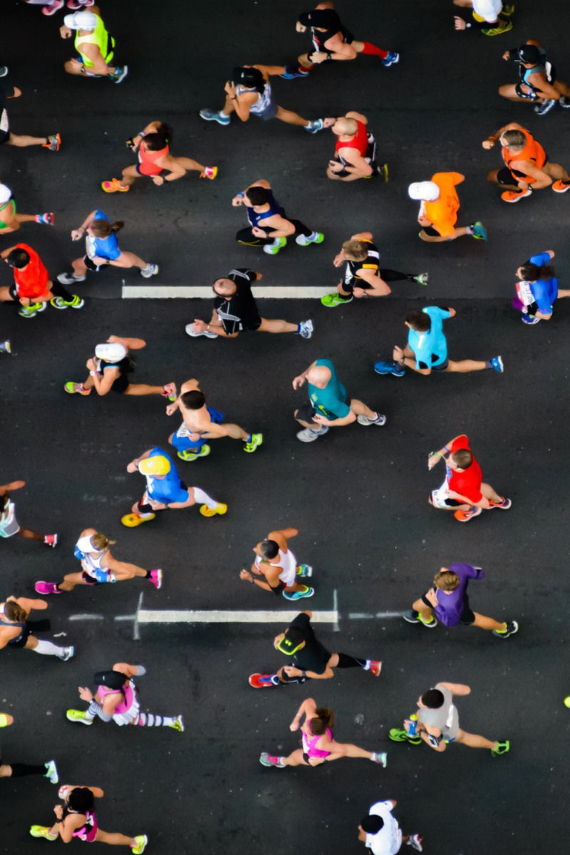 Marathon-Läufer von oben